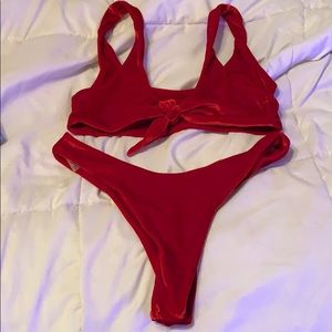 ZAFUL red VELVET bikini.